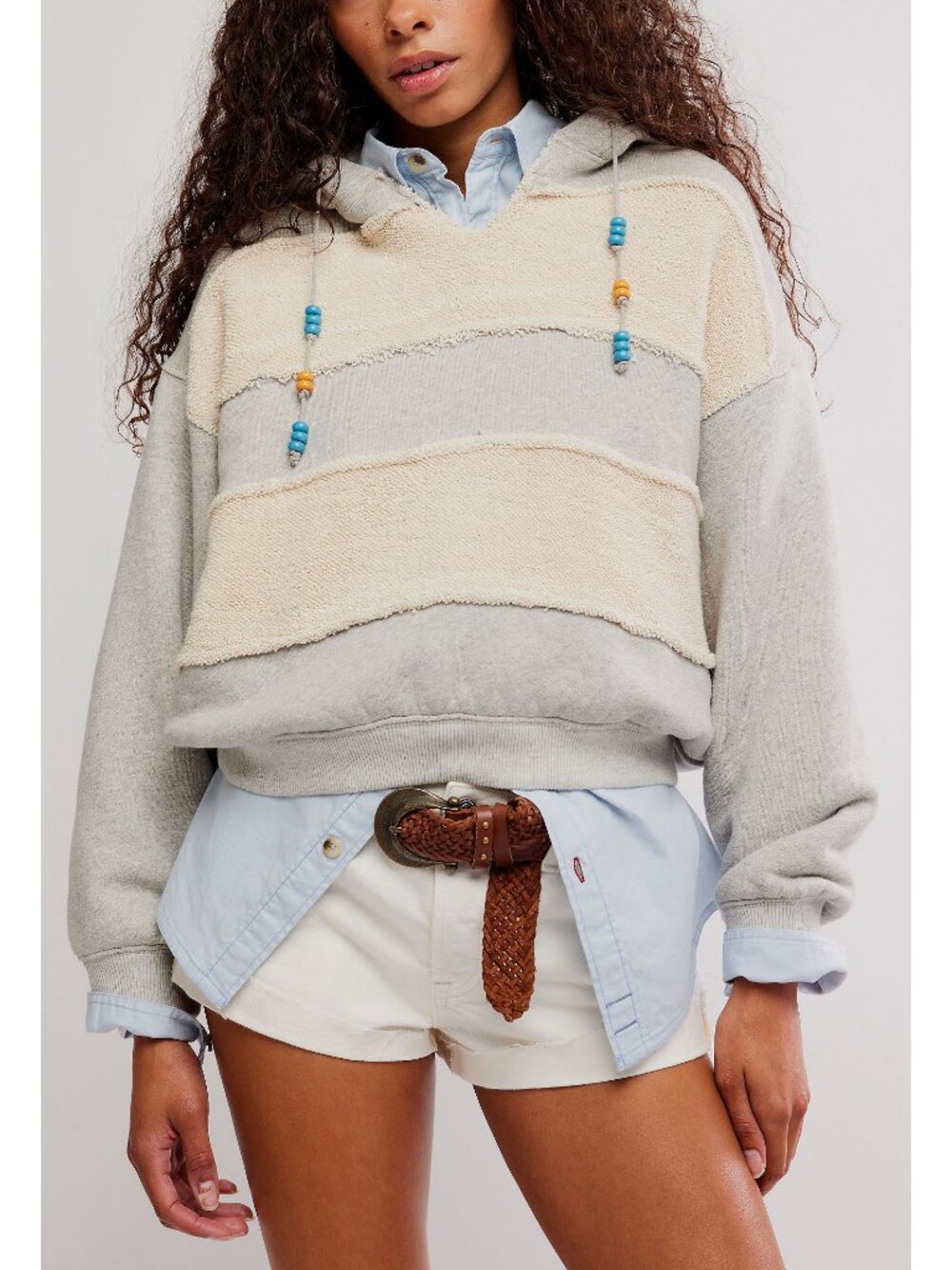 🆕 FREE PEOPLE Camp Crush Hoodie / Heather Grey